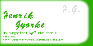 henrik gyorke business card